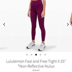 Lululemon - Fast and Free 25” Leggings - Size 4 - color marvel